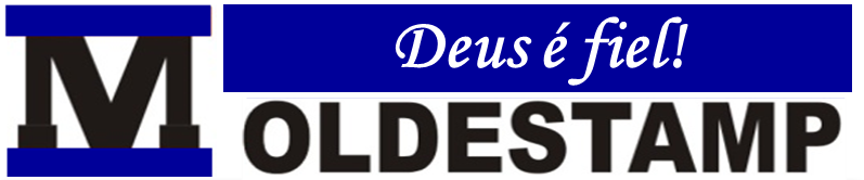 Uma placa azul que diz moldestamp nela