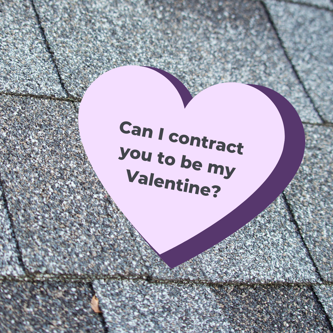A RETEX valentine graphic. Text reads: Can I contract you to be my Valentine?