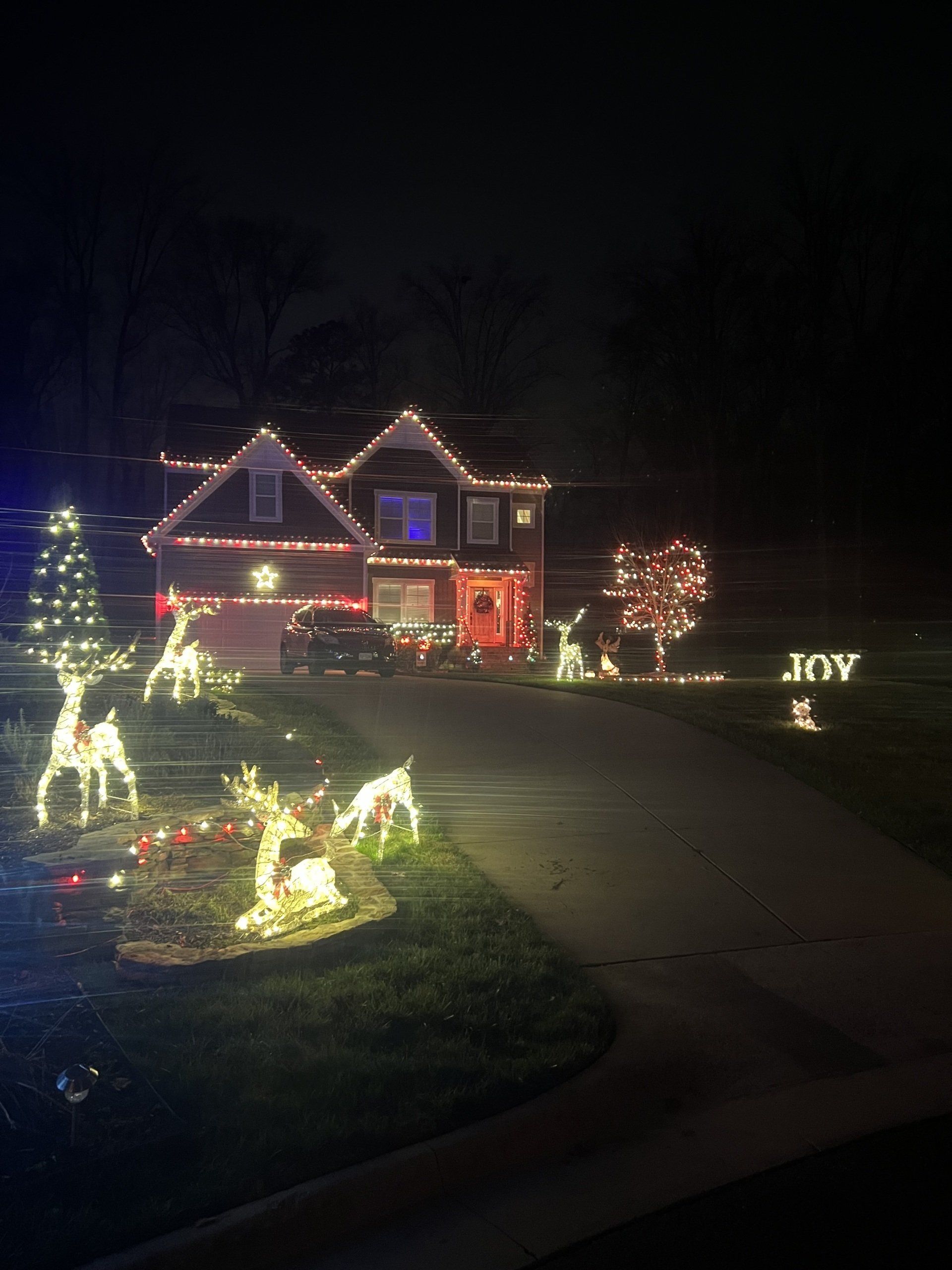 Image of local holiday lights from Walton Park neighborhood of Midlothian VA 23112. Photo by RETEX's Katelyn Lewis.