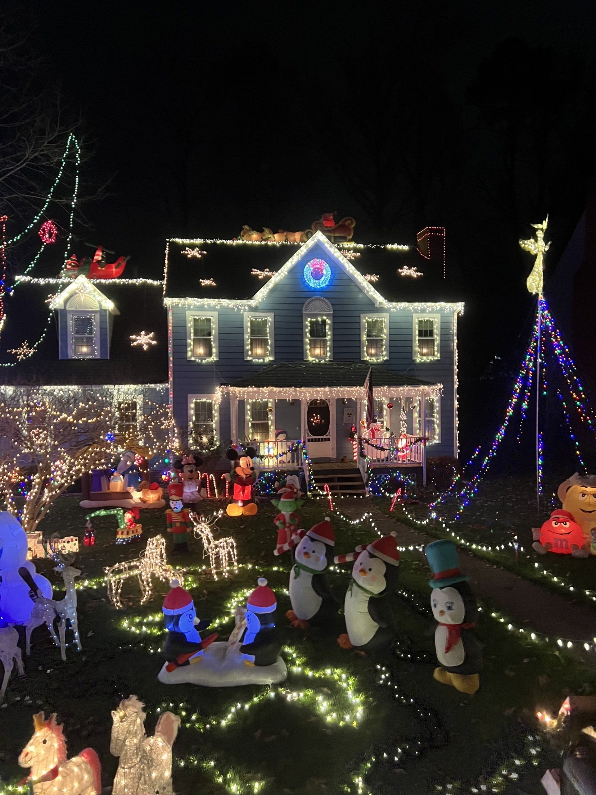 Image of local holiday lights from Walton Park neighborhood of Midlothian VA 23112. Photo by RETEX's Katelyn Lewis.