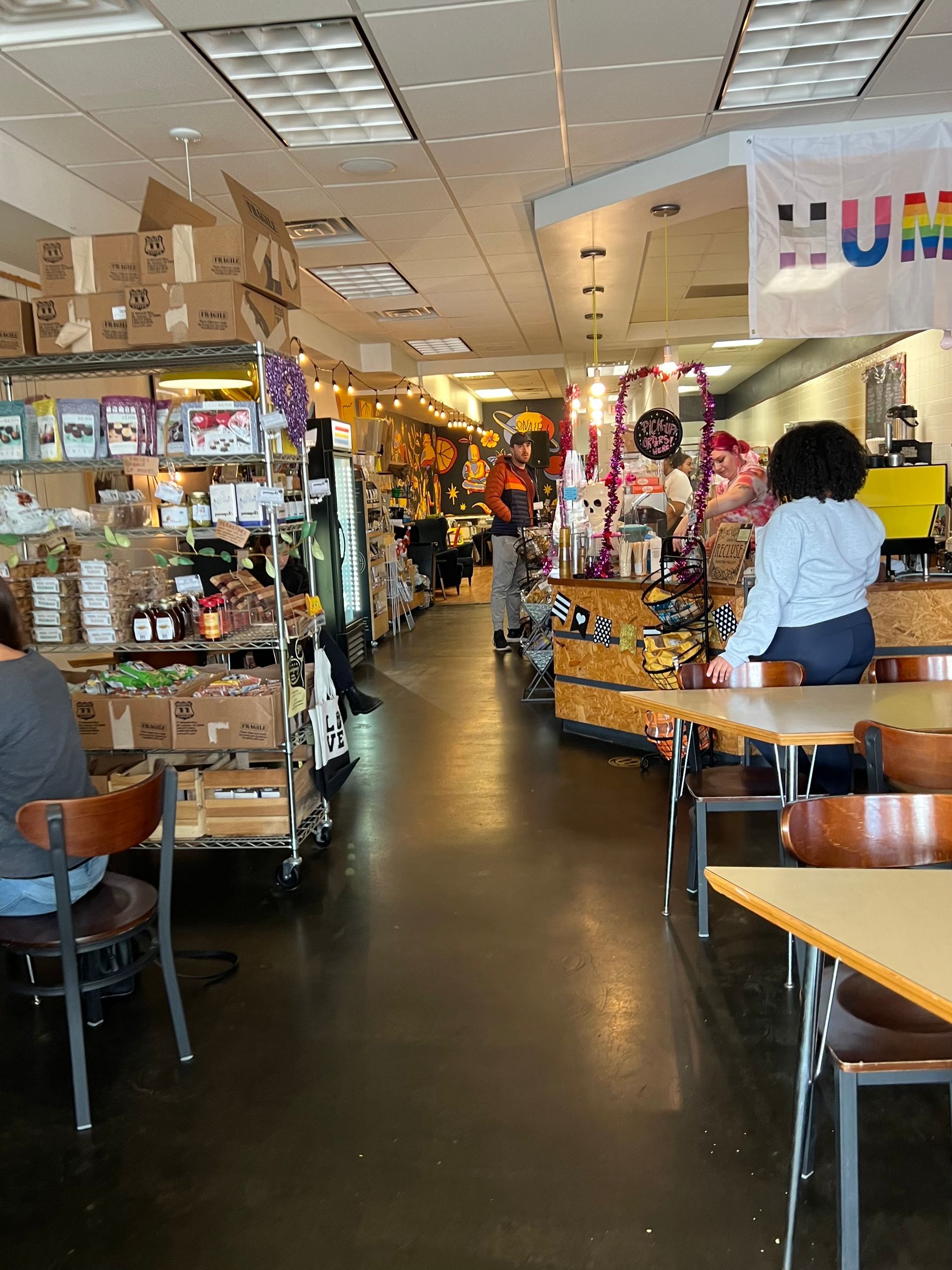 Image of interiors of local coffee shop Perk! in Bon Air, VA. Photo by RETEX's Katelyn Lewis.