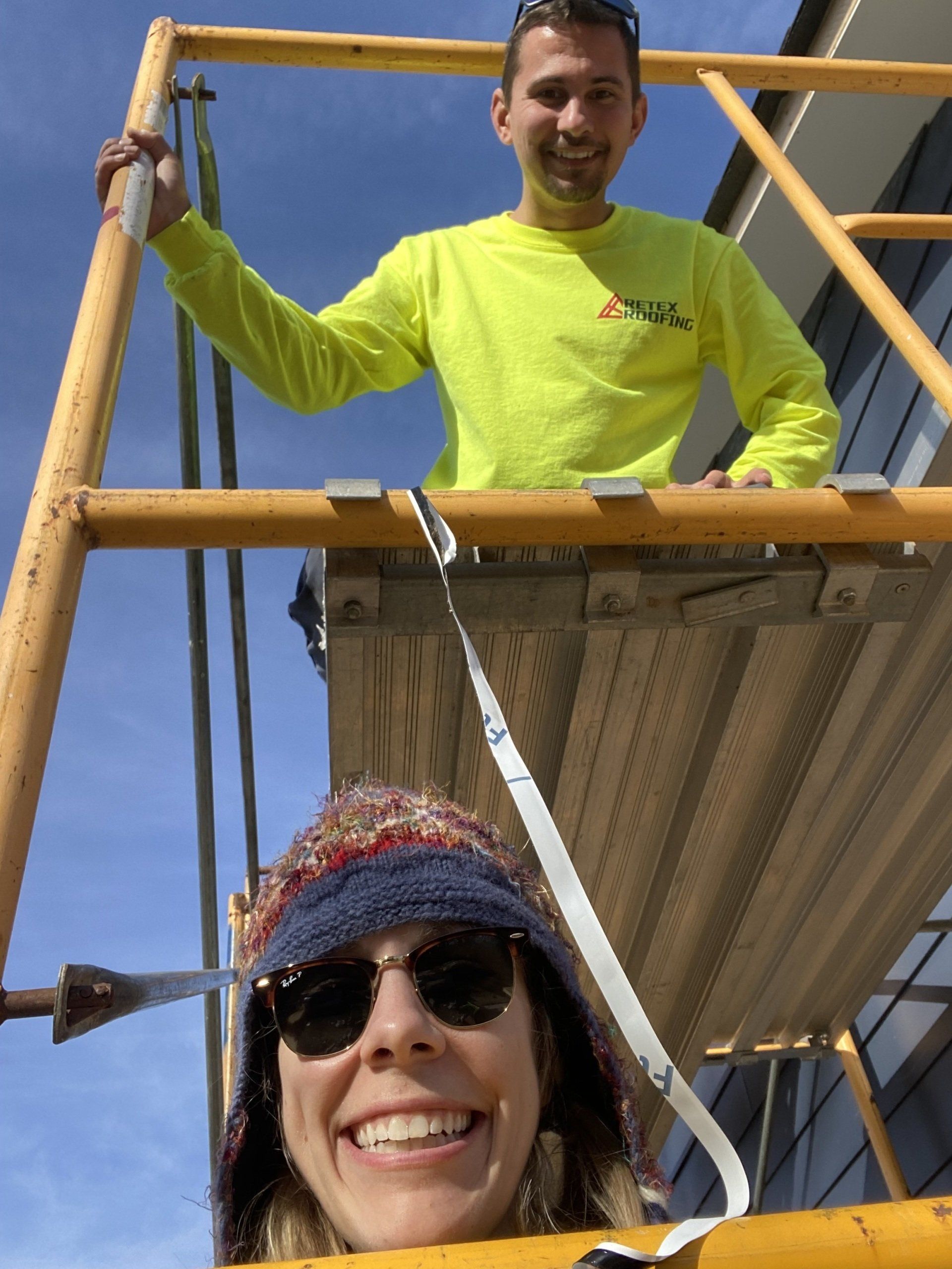 Image of RETEX’s Katelyn Lewis and Caleb Kammerling volunteering with Richmond Habitat for Humanity.