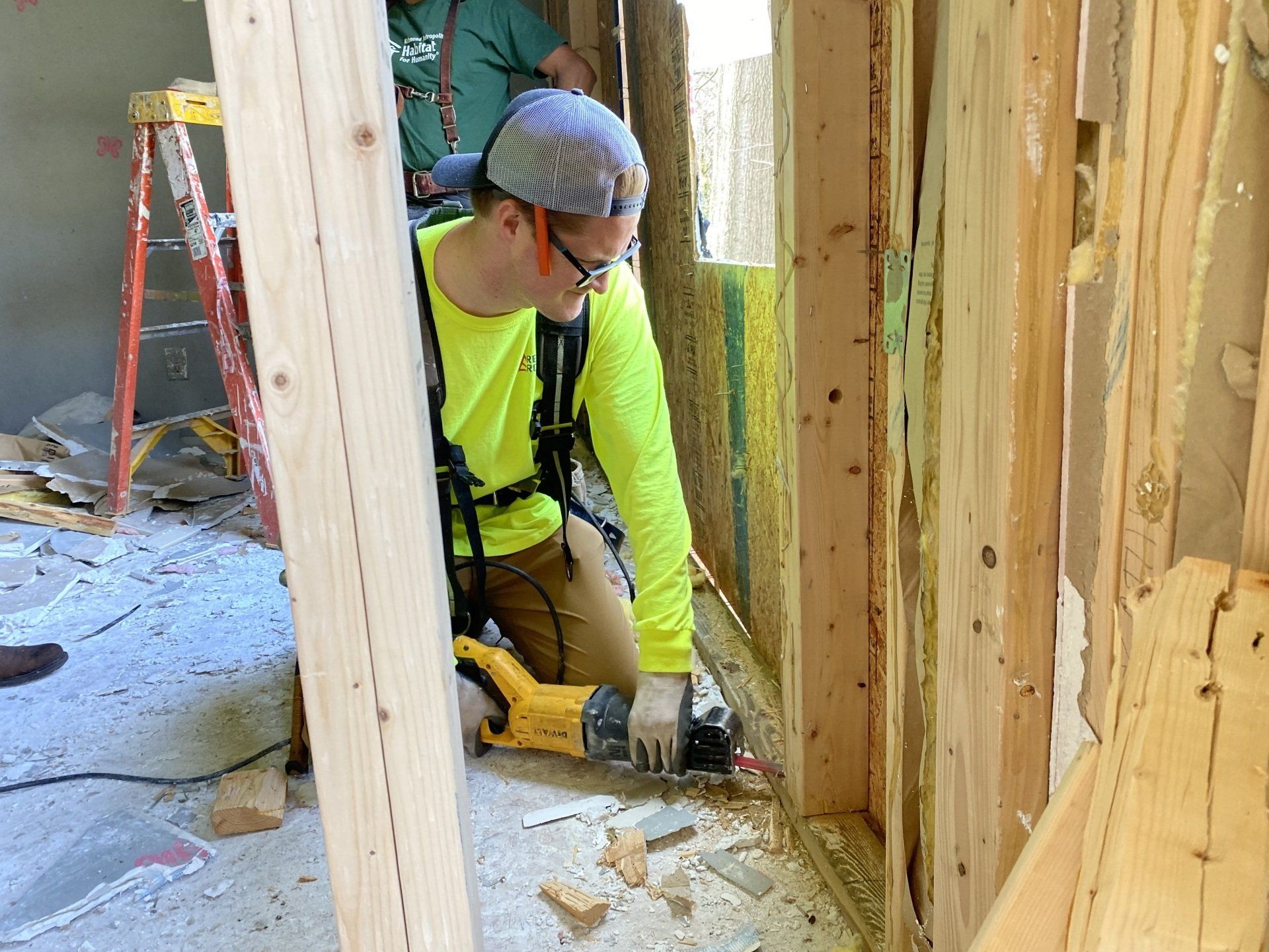 Image of RETEX's Caleb Hennon volunteering with Richmond Habitat for Humanity.