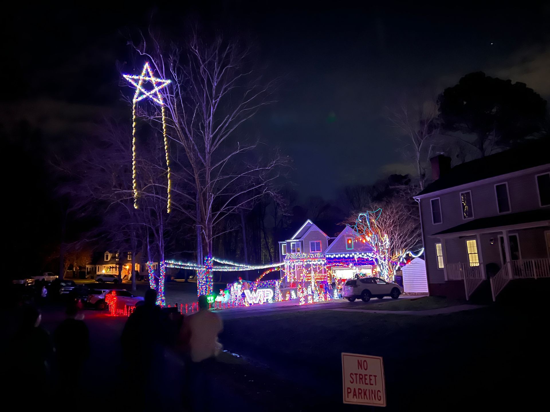 Image of holiday lights in Walton Park neighborhood of Midlothian VA.