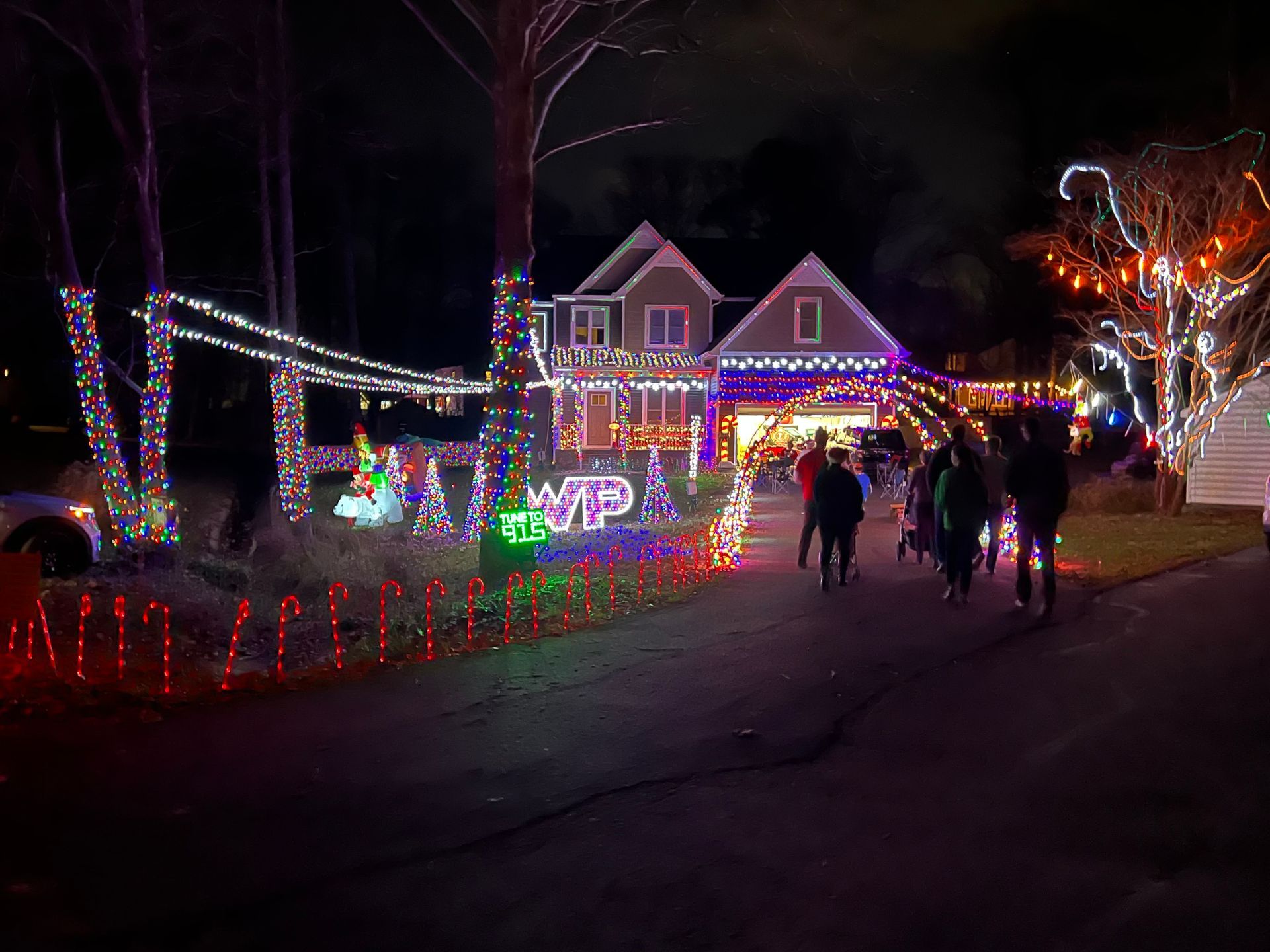 Image of holiday lights in Walton Park neighborhood of Midlothian VA.