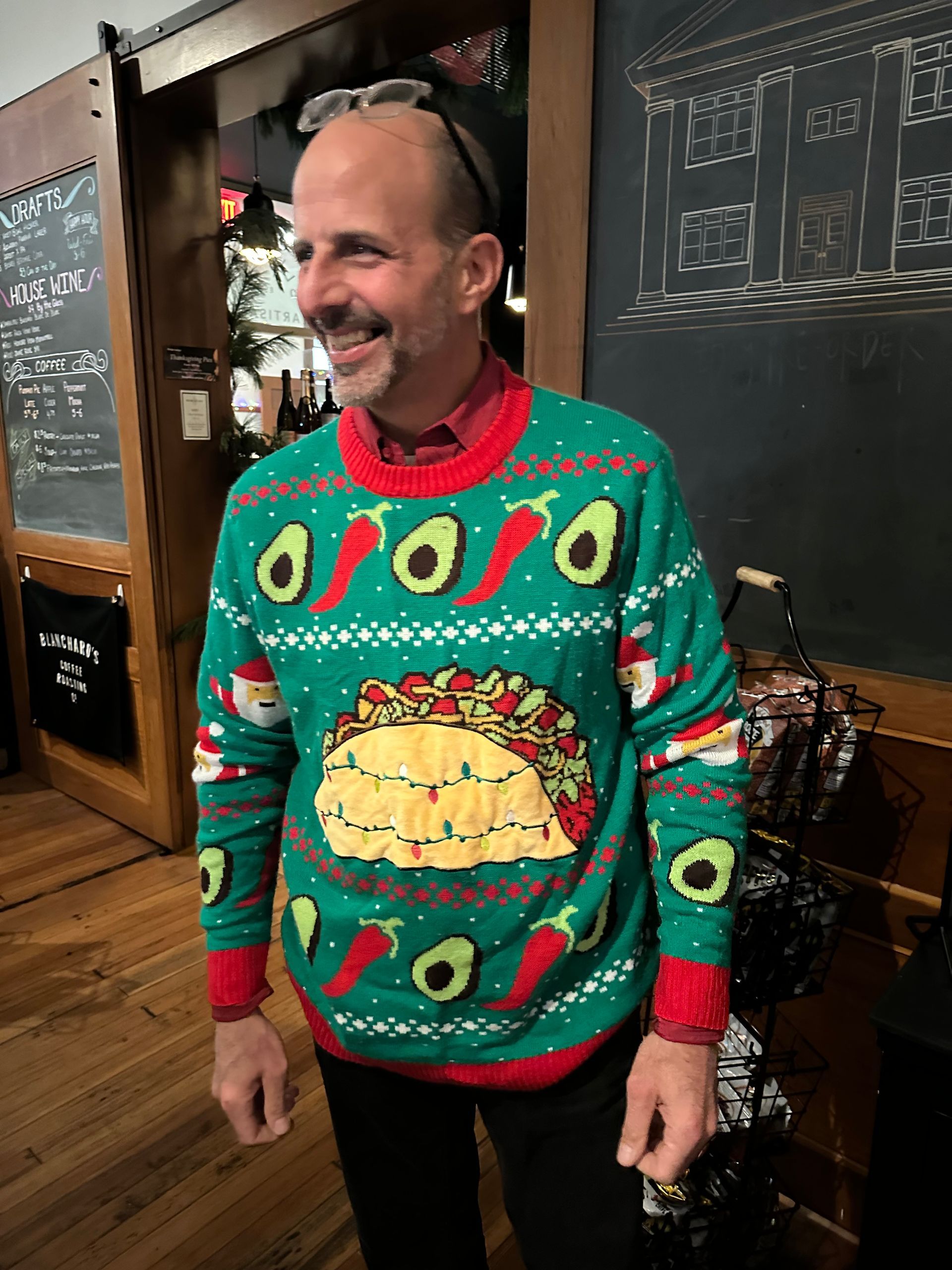 Image of RETEX 's Mark Scarpino during team holiday dinner in December 2023.