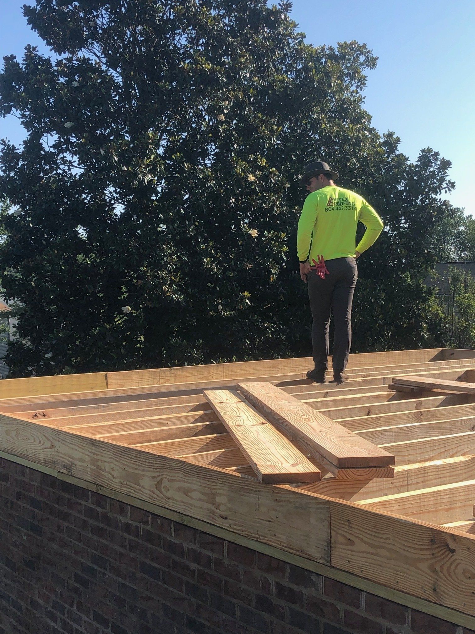 Image of RETEX’s Josh Lewis volunteering with Richmond Habitat for Humanity.