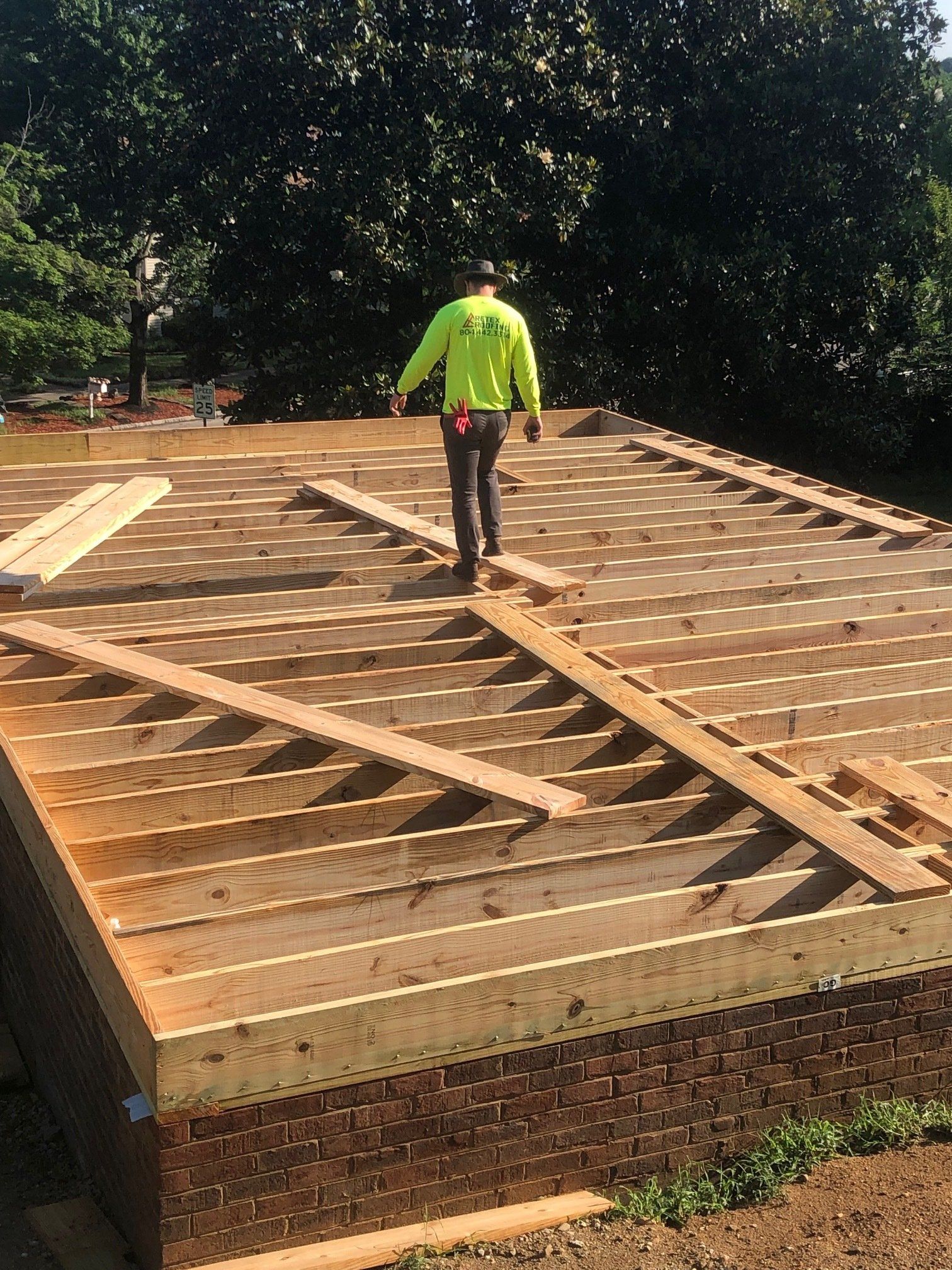 Image of RETEX’s Josh Lewis volunteering with Richmond Habitat for Humanity.