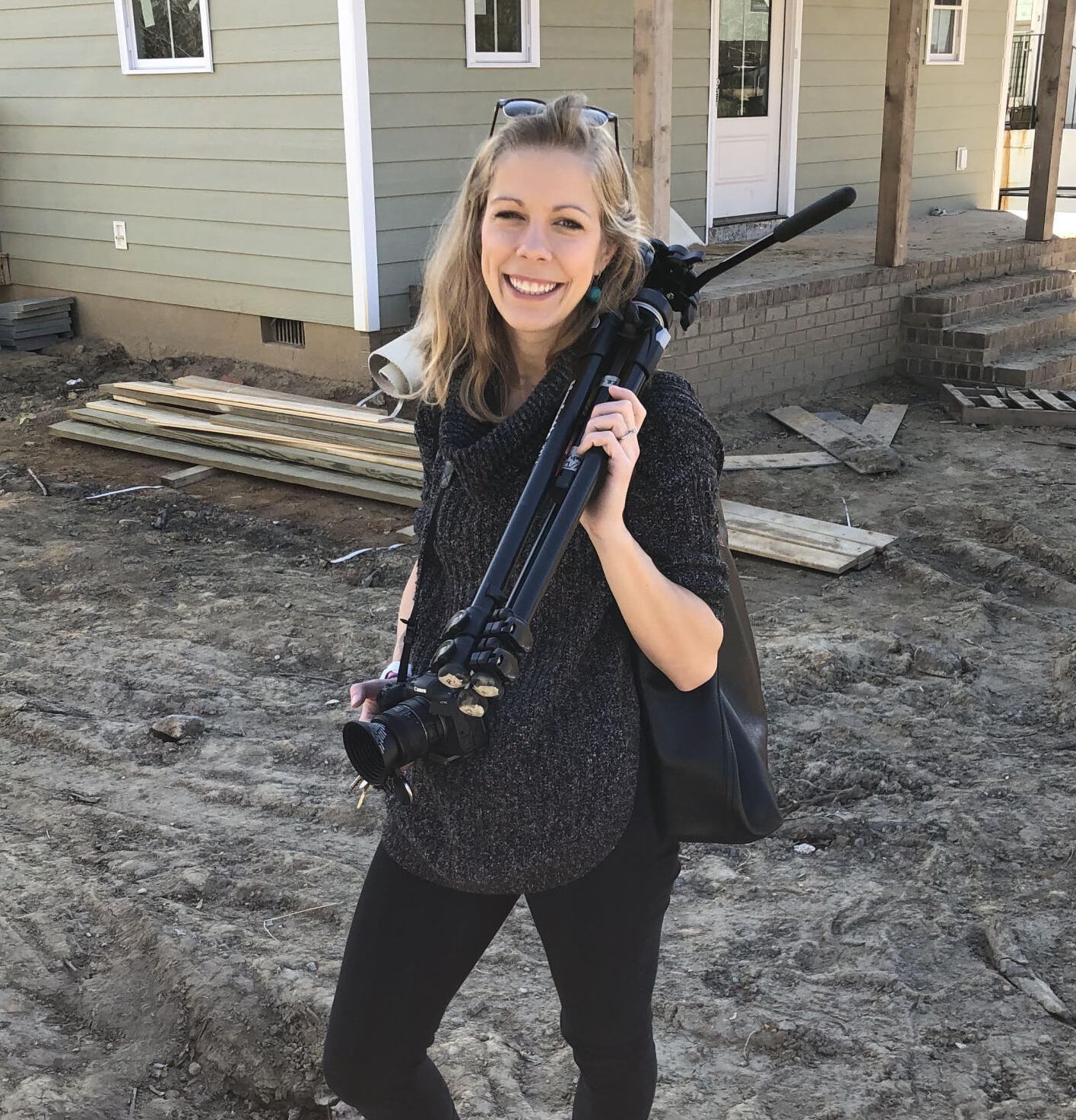 Image of RETEX's Katelyn Lewis on a job site in the Lakeside neighborhood of Richmond VA.