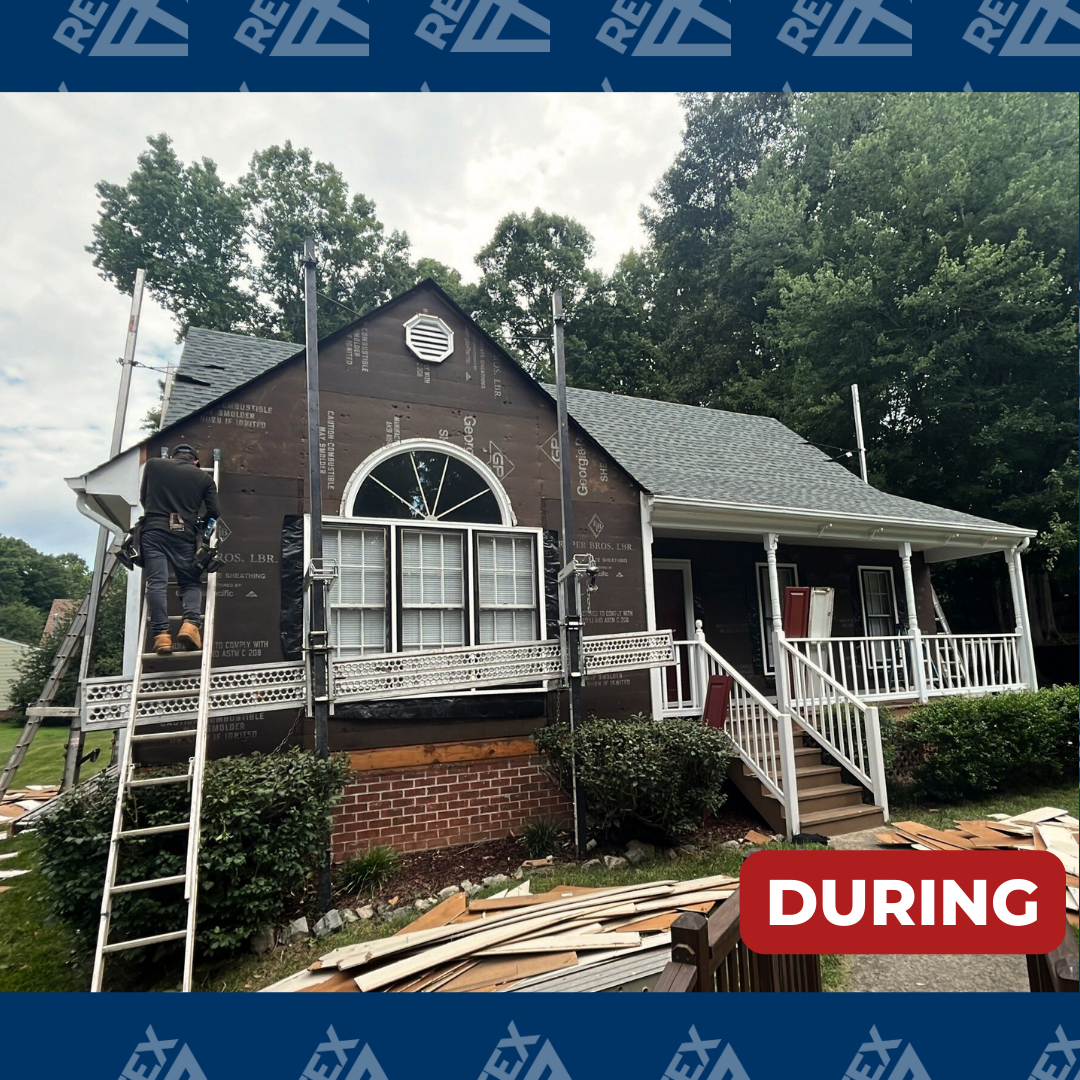 During-Installation image of RETEX vinyl siding replacement in Midlothian, VA 23112.