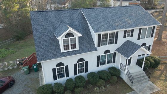 Photo of RETEX roof replacement in Glen Allen VA. GAF Timberline Pewter Gray architectural asphalt shingles.