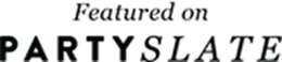 A white background with the words featured on party slate