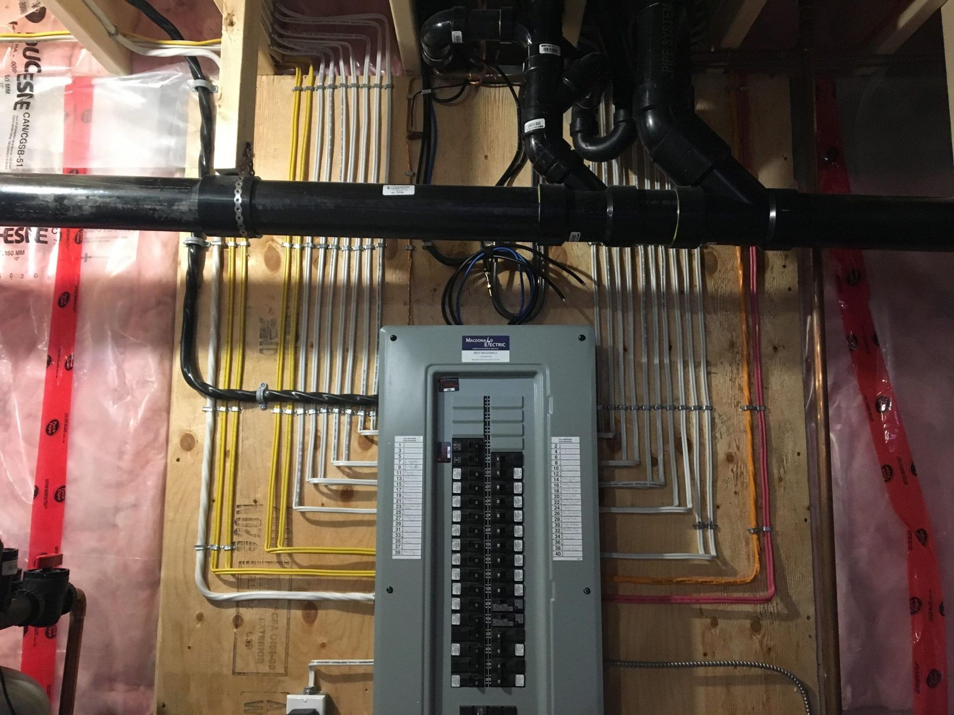 A electrical box with a lot of wires coming out of it