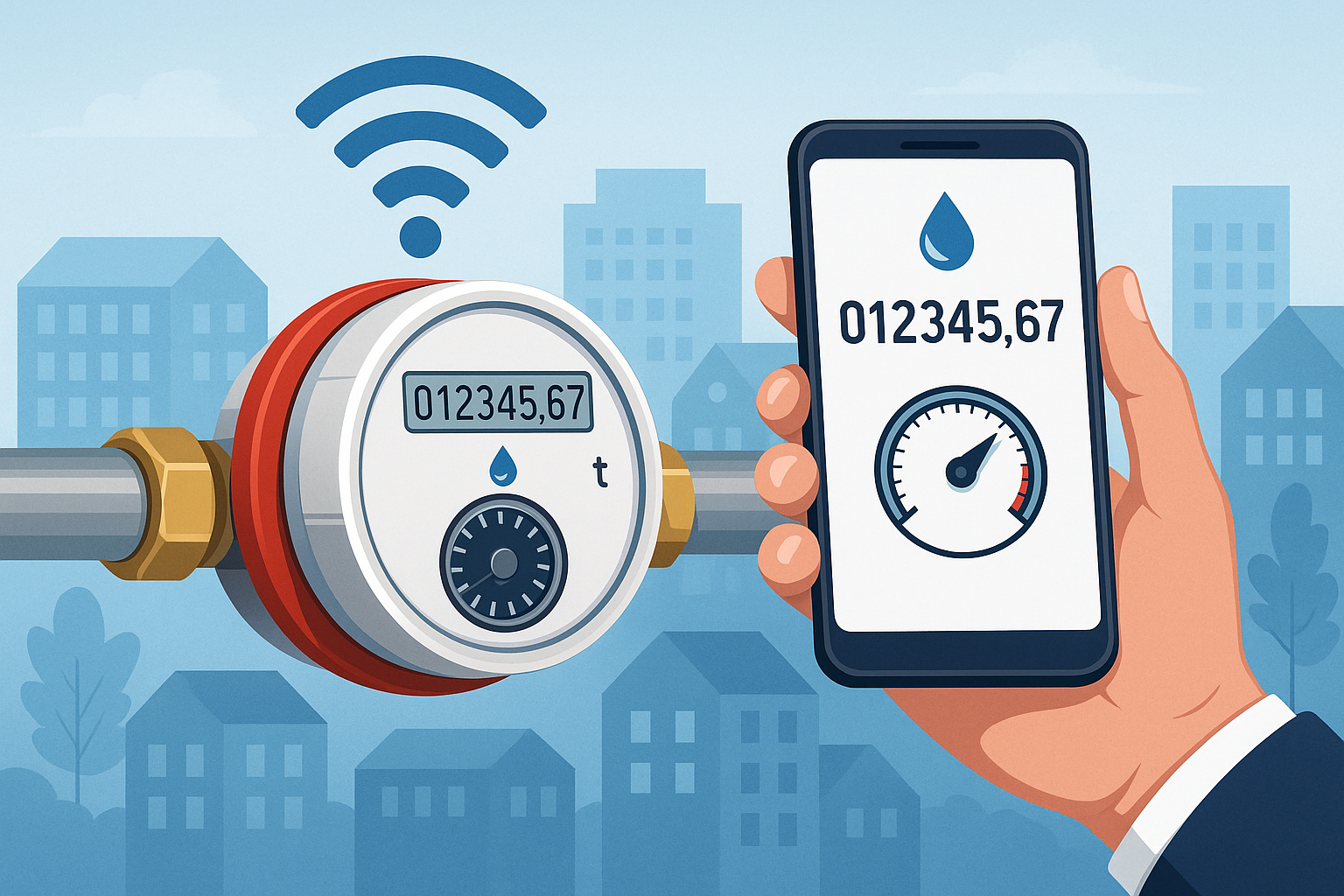 Contatori acqua digitali wireless con lettura walk-by o da remoto