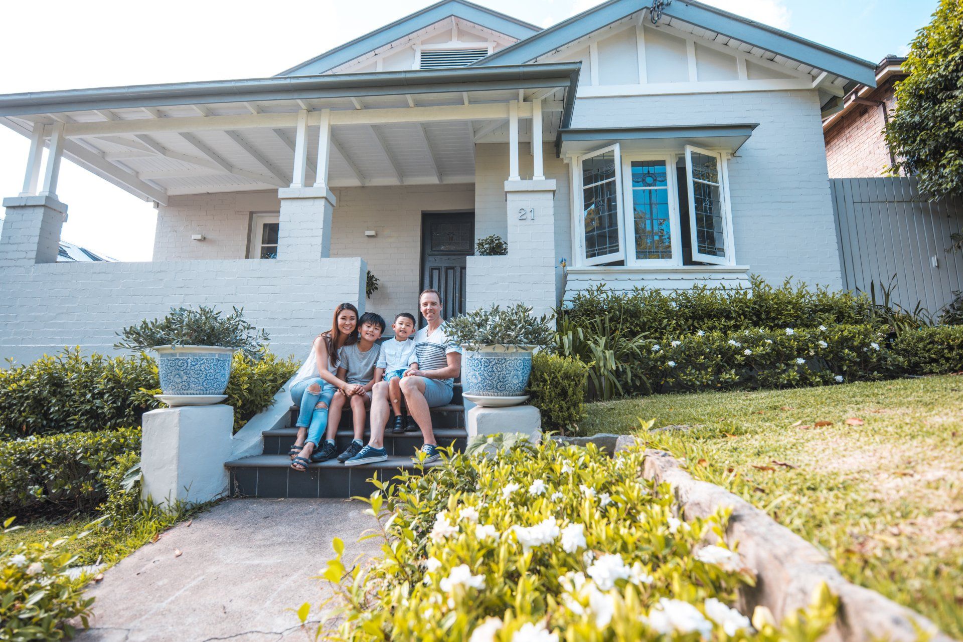 Family Playing in the Lawn — Sydney, NSW — Emerald Lawn Landscape