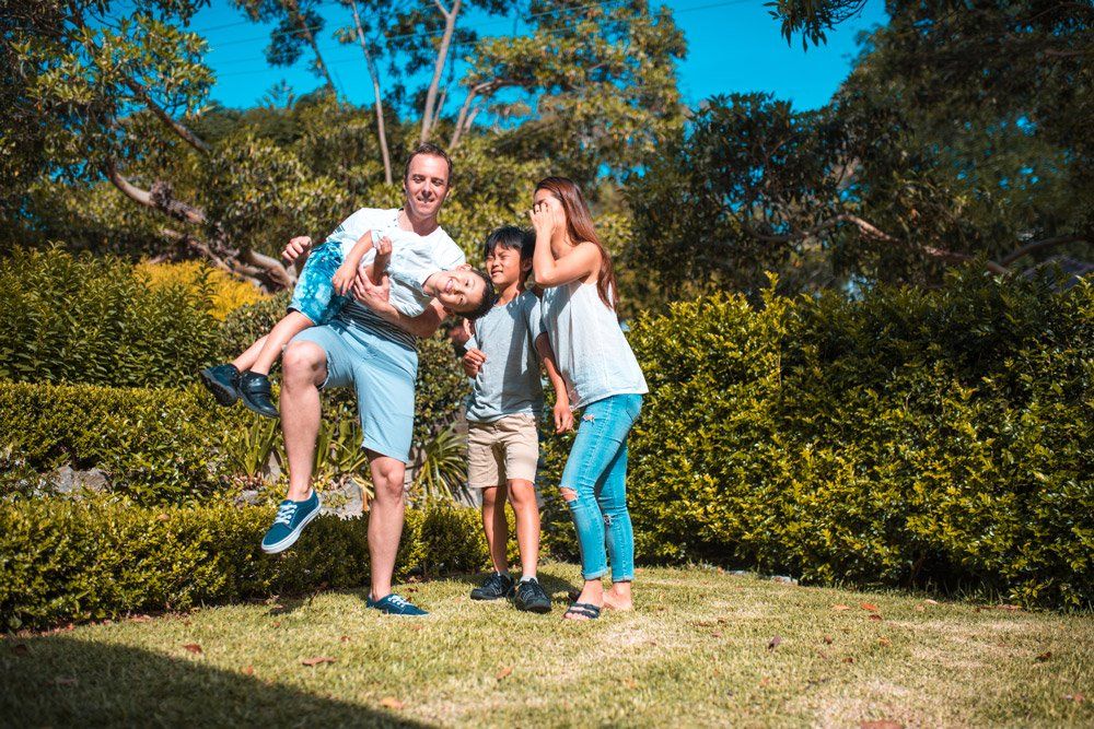 Family on Backyard — Sydney, NSW — Emerald Lawn Landscape