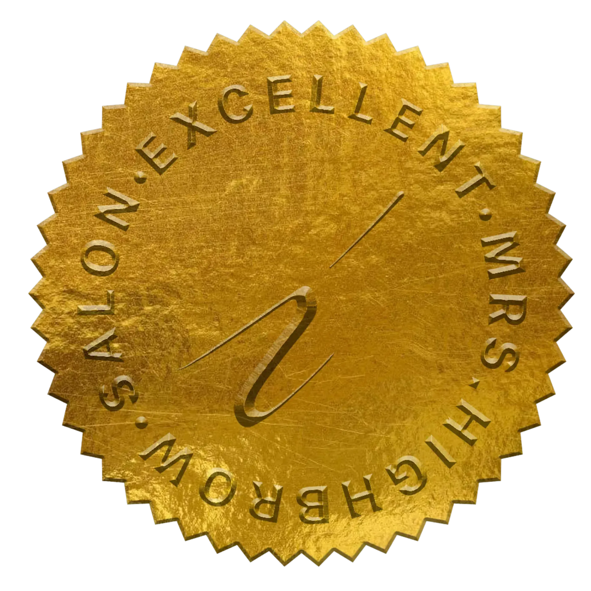 Gouden zegel met de tekst