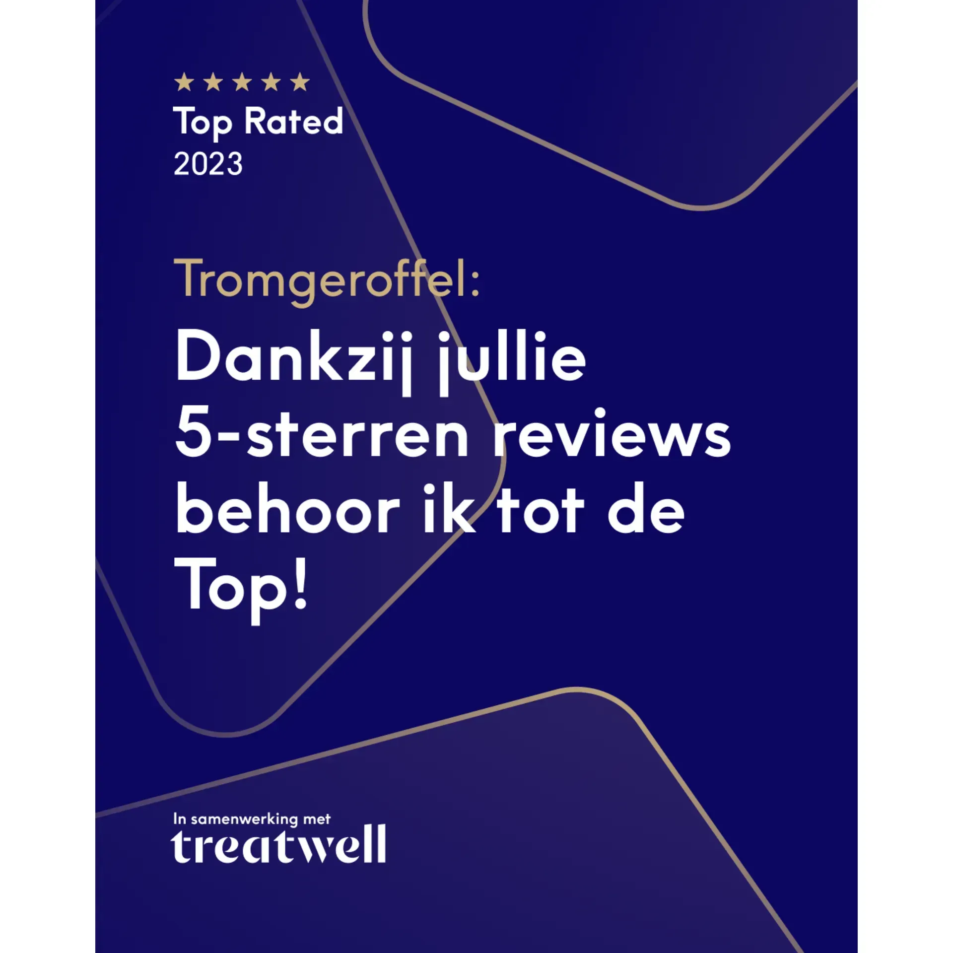 Blauwe Treatwell-badge: