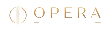 Gold OPERA logo on a white background with a circular monogram icon.
