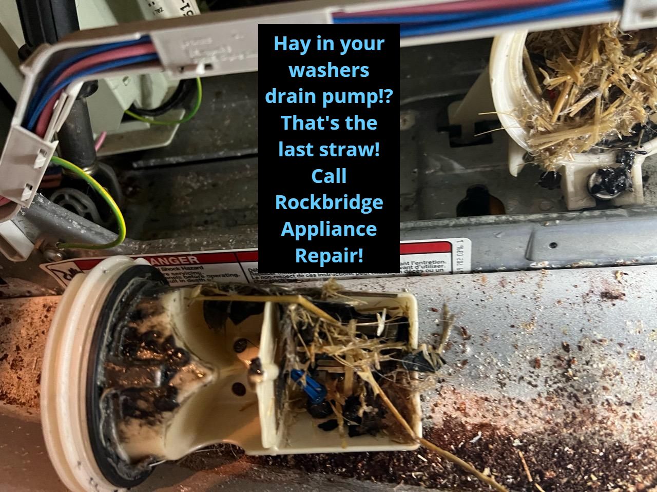 We live with animals and work for a living! You shouldn't have to get the hay out of your washer drain pump!