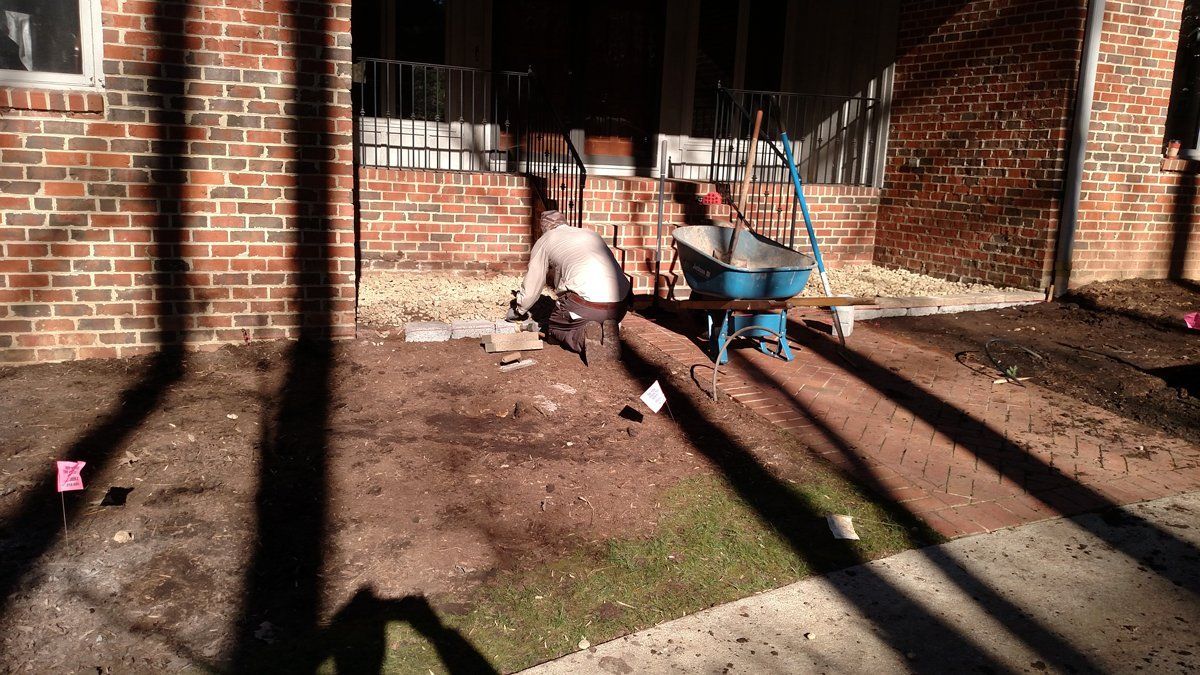 Man Working on Residential Landscape