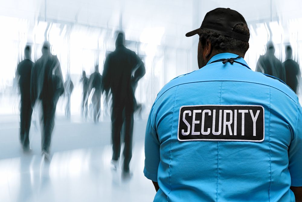 A Security Guard in Blue Uniform — Clinton Security Services In Warwick, QLD