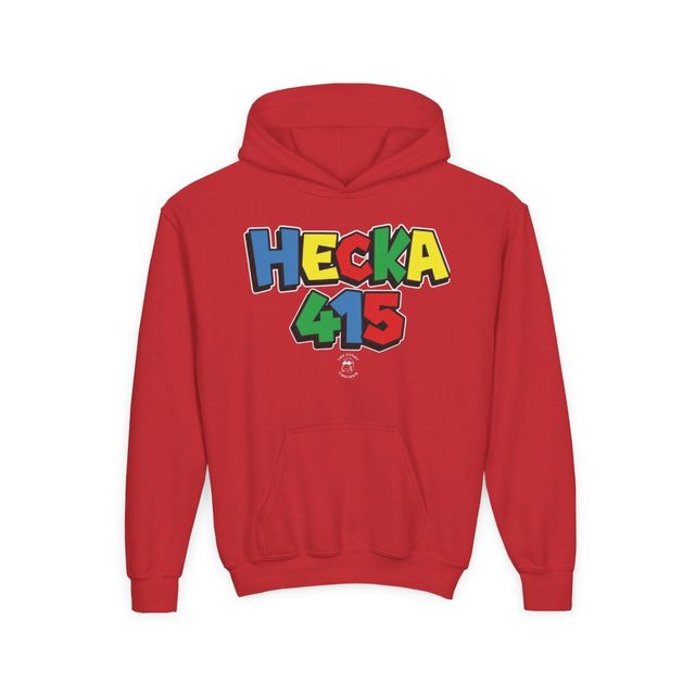 Hecka 415 Colorblock Logo Hoodie | Youth Hooded Sweatshirt