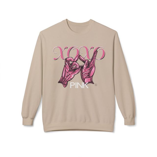 Pink Skeleton Hands XXXO Sweatshirt | Gothic Pink Crewneck