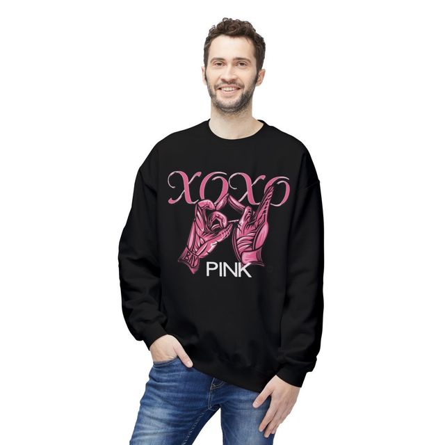 Pink Skeleton Hands XXXO Sweatshirt | Gothic Pink Crewneck