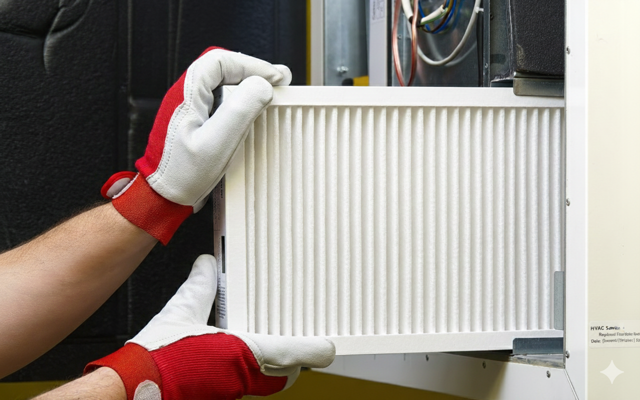 Digital thermostat displaying 93° outside, set to 76°, current room temperature 74°. Control icons.