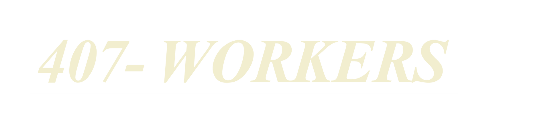 The word workers is written in white on a white background.