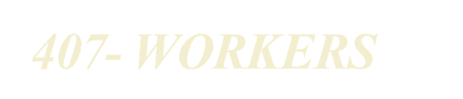 The word workers is written in white on a white background.