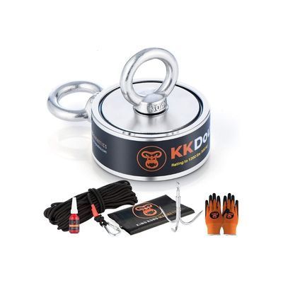 500lbs Pulling Force Magnet Fishing Kit with Rope, Carabiner