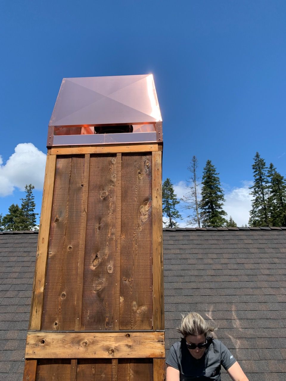 Copper chimney cap Leavenworth