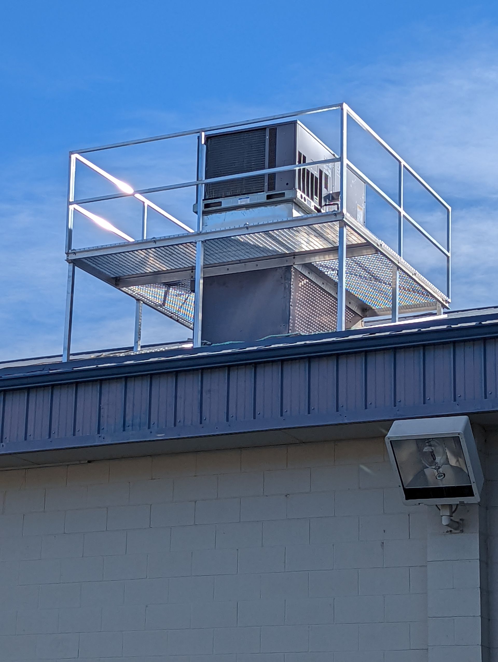 Rooftop unit with custom hand railing Wenatchee