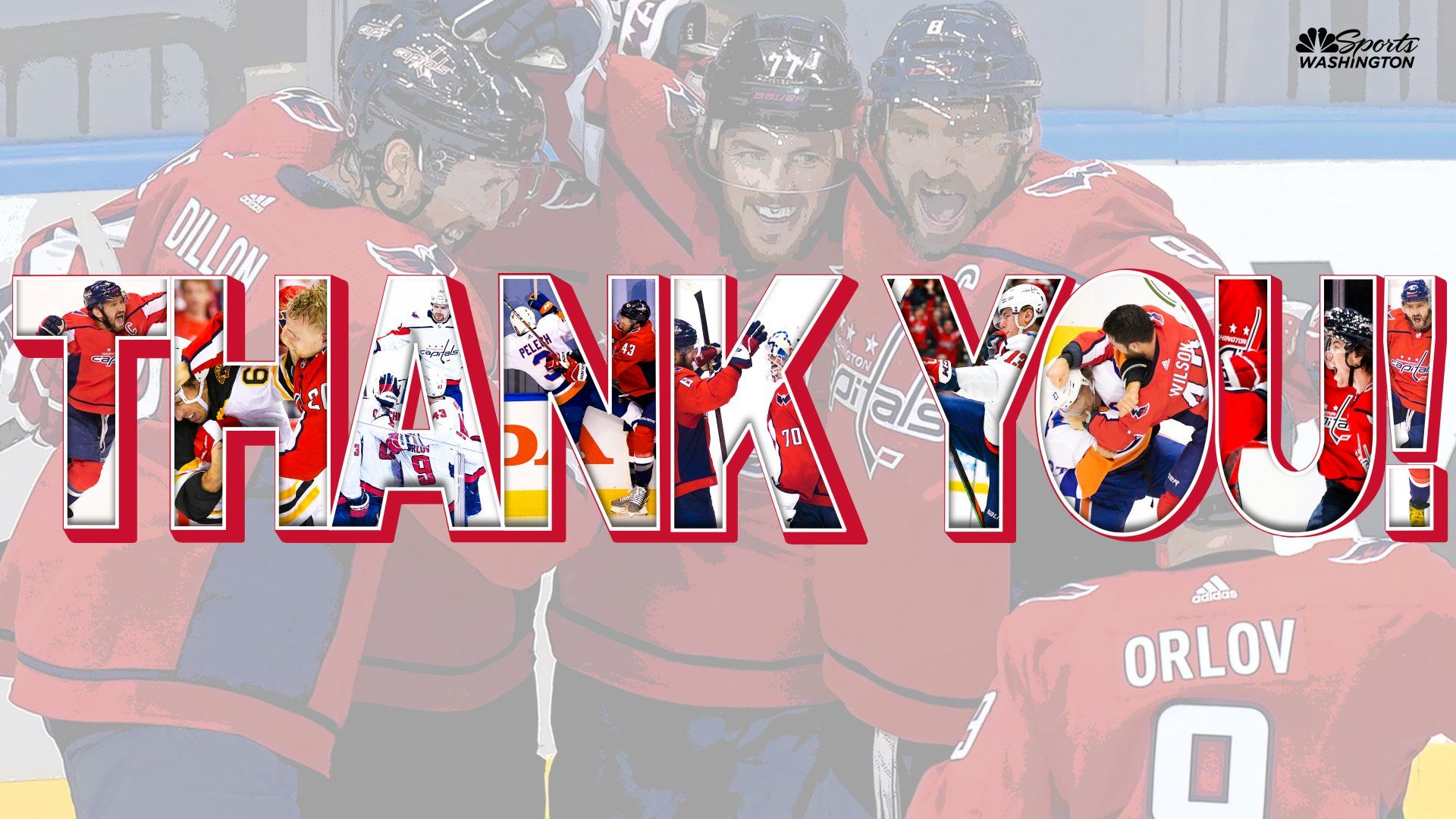 NBC Sports Washington graphic thanking fans after Washington Capitals season ends