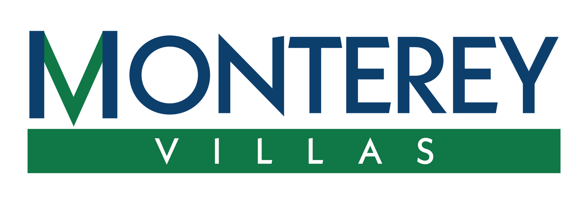 Monterey Villas logo with green "M", dark blue "Monterey," and green "VILLAS" in a horizontal green rectangle.