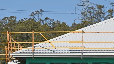 Temporary edge protection on metal roof — Glenroofing Pty Ltd In Taree, NSW