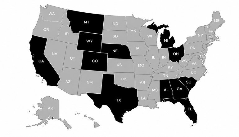DNVR Lending Map of states they are licensed to serve clients.