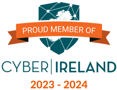 A logo that says proud member of cyber ireland 2023-2024