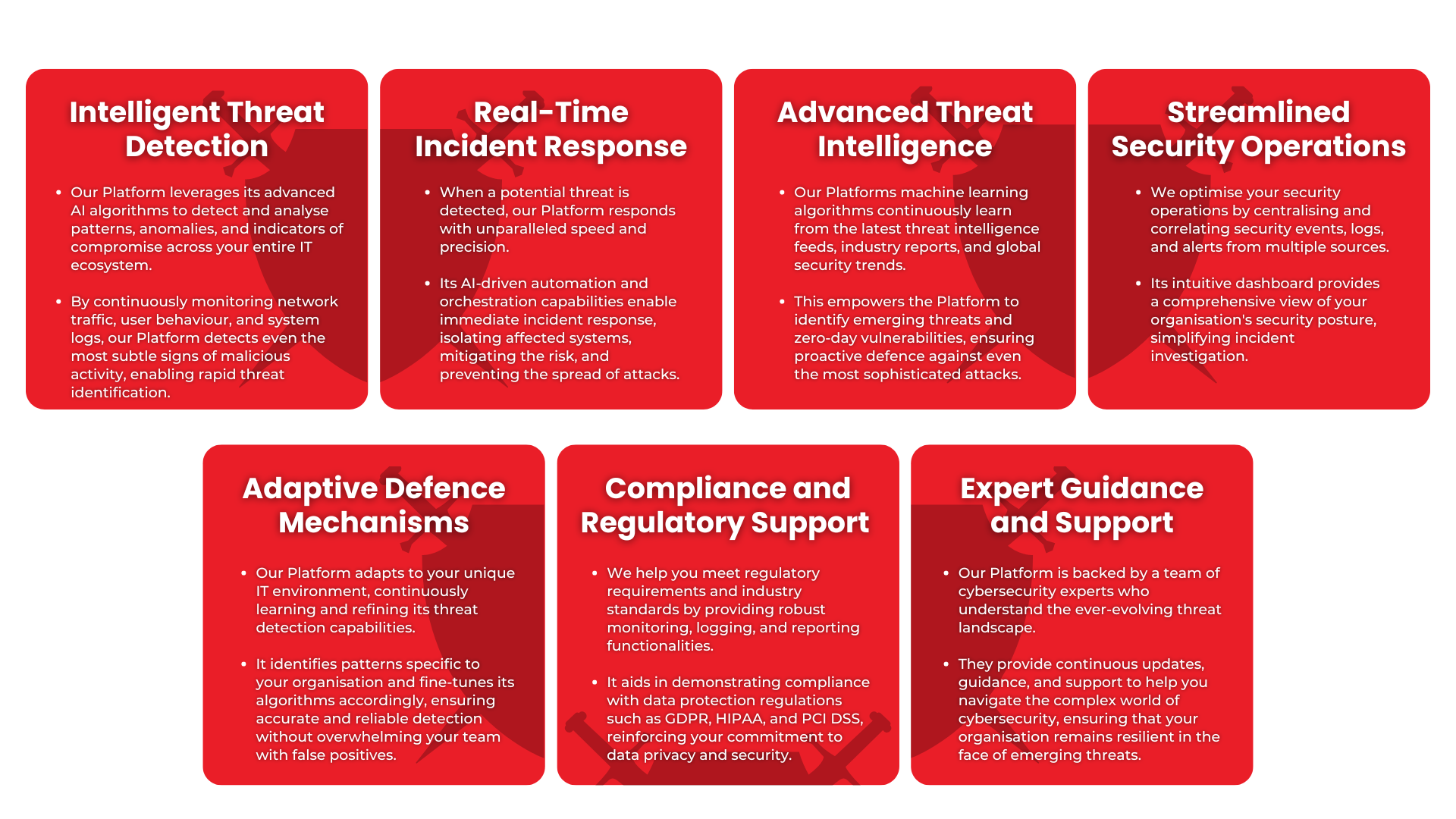 A set of red squares with the words experts guidance and support on them