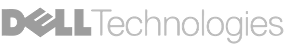 A black and white logo for dell technologies