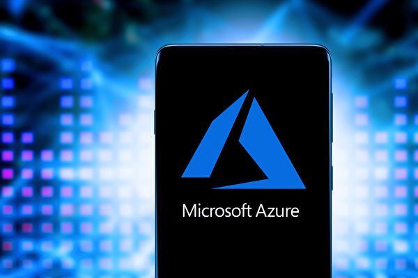 A phone with the microsoft azure logo on it