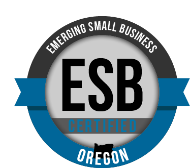 A logo for emerging small business certified in oregon