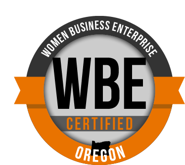 A logo for a women business enterprise in oregon