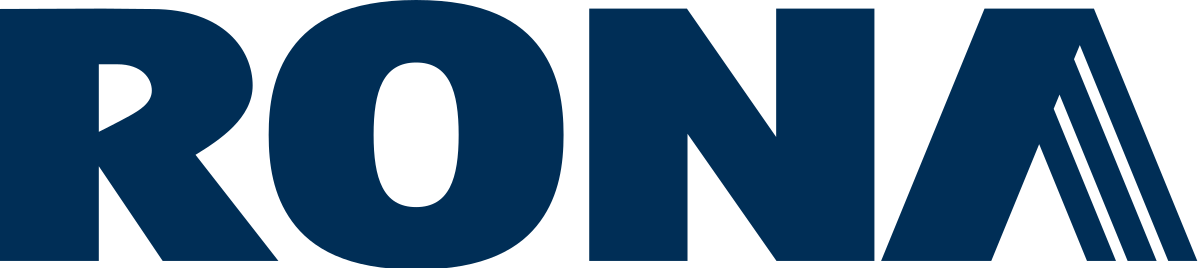 Le mot rona est écrit en bleu sur fond blanc