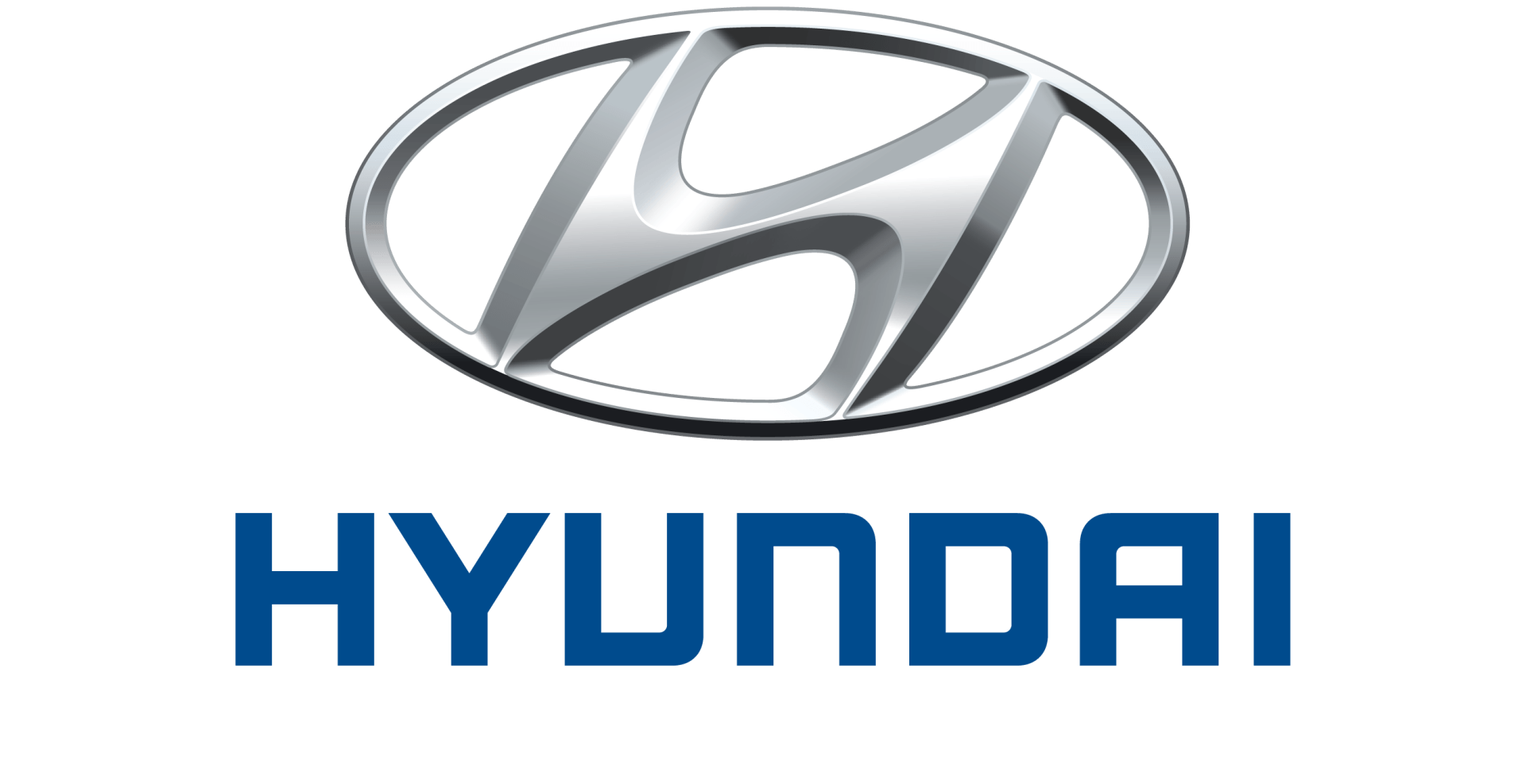 Le logo Hyundai est affiché sur un fond blanc.