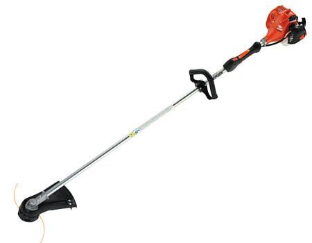 Une débroussailleuse est représentée sur un fond blanc.