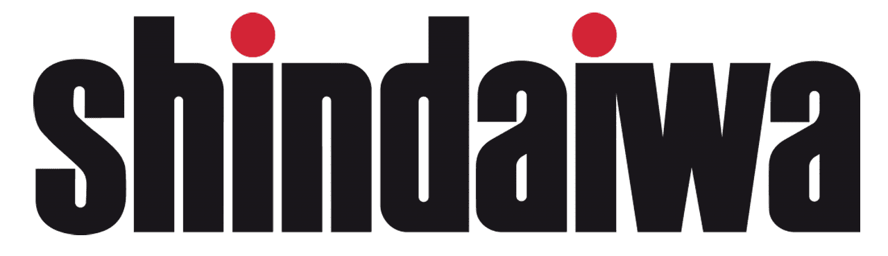 Un logo noir et rouge pour shindaiwa sur fond blanc.