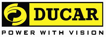 Le logo ducar est jaune et noir et dit puissance avec vision.